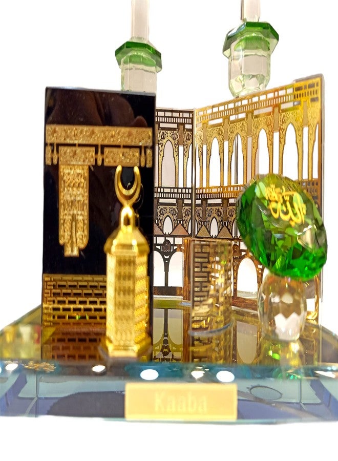 AUGEN Crystal Glass Decorative Gold Plated Kaaba Mecca Showpiece Medium Size (Transparent)(10018) - Image 3